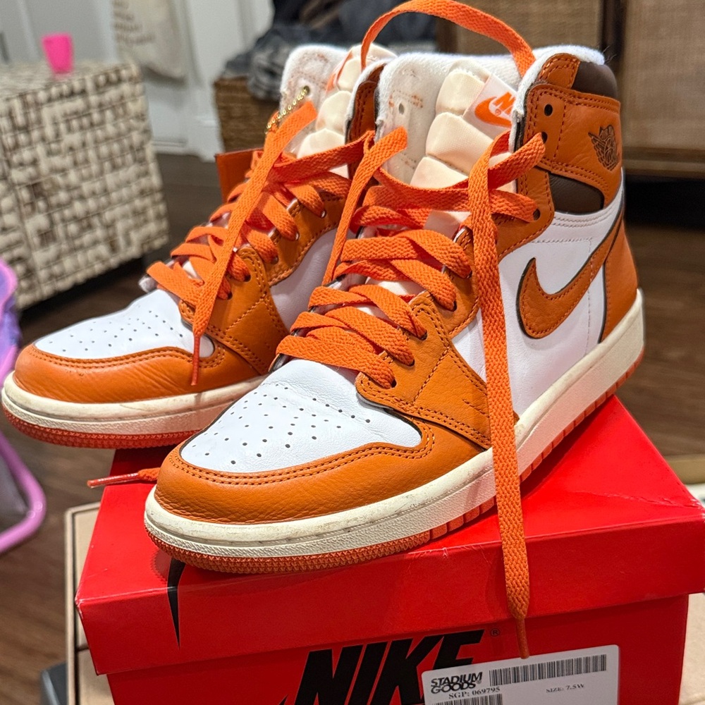 Nike High-Top Sneakers in Orange and White